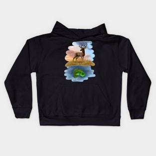 Deer and fish Kids Hoodie